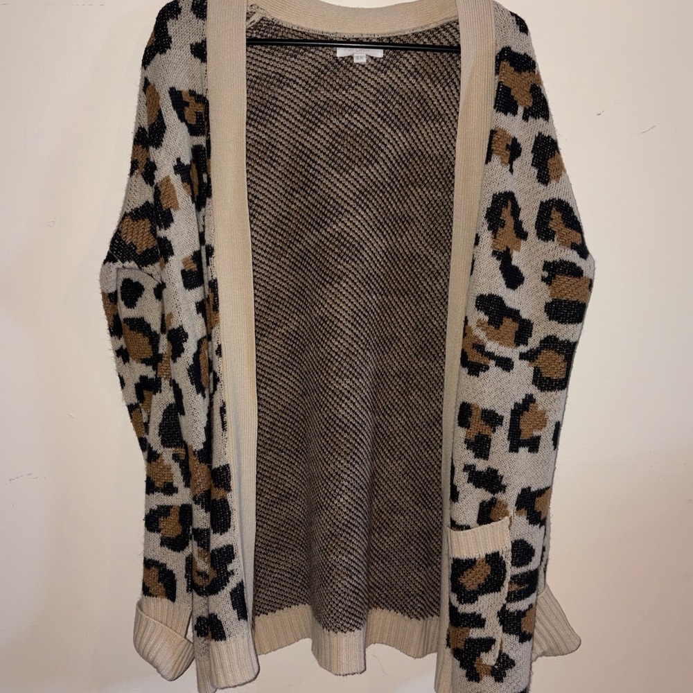 Stylish Leopard Print Open Cardigan